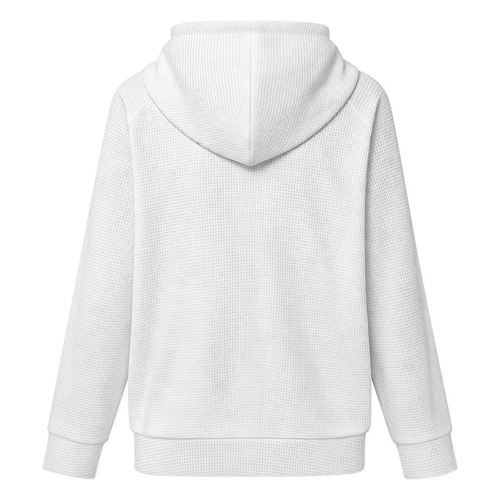 Women's Full Zip Waffle Knit Hoodie 6