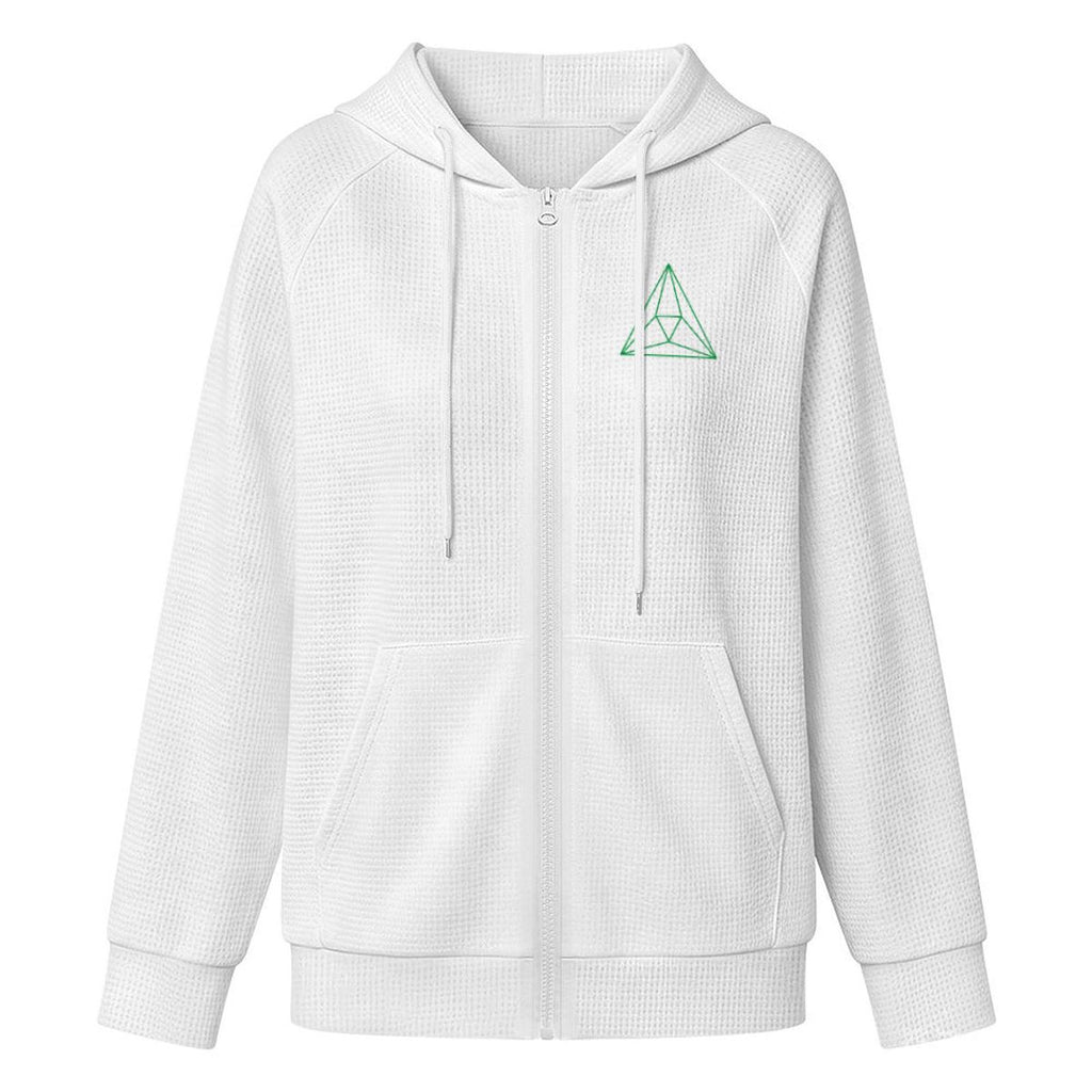 Women's Full Zip Waffle Knit Hoodie 6